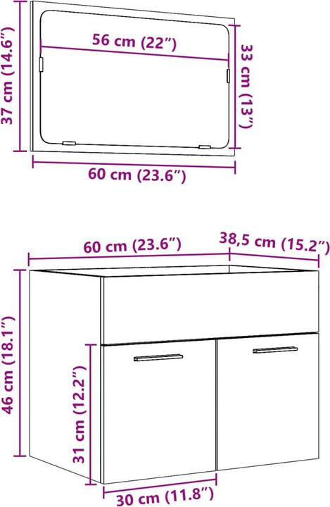 Immagine prodotto VidaXL 2-tlg. Badmöbel-Set