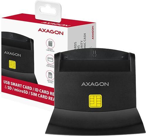 Produktbild Axagon CRE-SM2 USB Smart Card und SD/microSD/SIM Card Reader - USB 2.0 (USB 2.0)