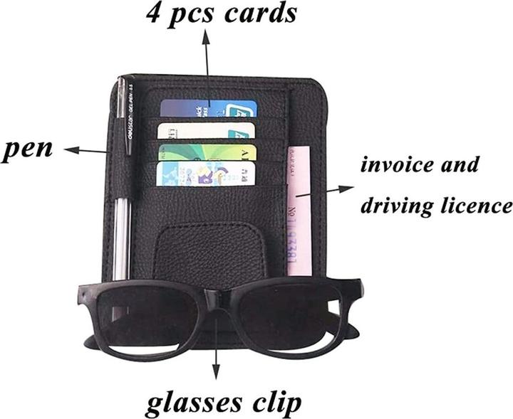 Actual product image König Design Sunglasses holder car glasses holder universal holder card holder sun visor