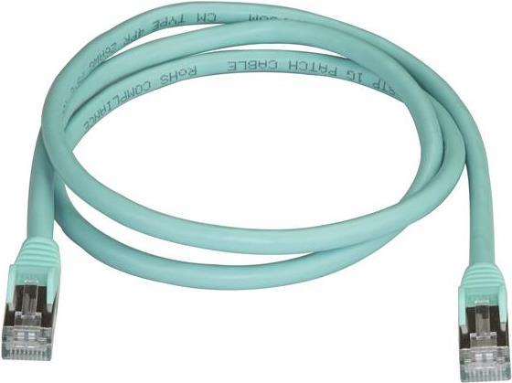 Image du produit StarTech Câble de brassage Cat6a 1m Aqua (U/FTP, CAT6a, 1 m)