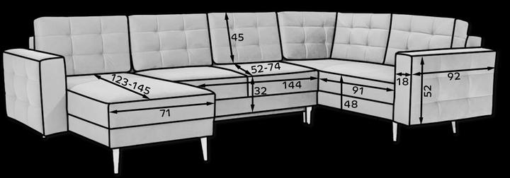 Produktbild ELTAP Asgard U (Wohnlandschaft, 5-Sitzer, Bettsofa)