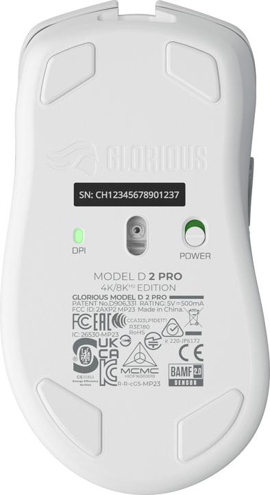 Image du produit Glorious Modèle O 2 PRO sans fil - 4K/8K Polling - Blanc (Filaire)
