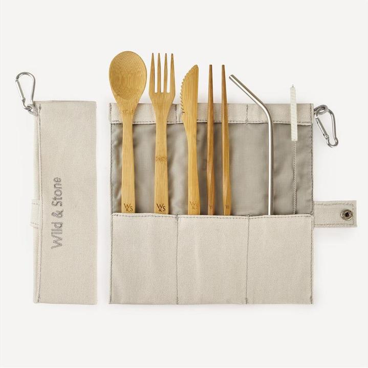 Wild & Stone Bamboo Picnic Cutlery Set, 8 pieces