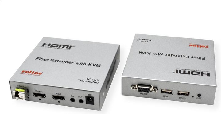 Actual product image Roline Prolongateur KVM HDMI USB sur FO 4K60, 20km