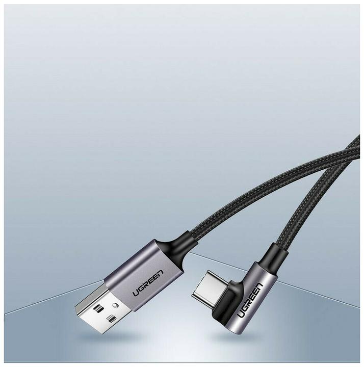 Productafbeelding Ugreen USB-C Haaks naar USB-A 2.0 A 3A Datakabel (2 m, USB 2.0, 18 W)