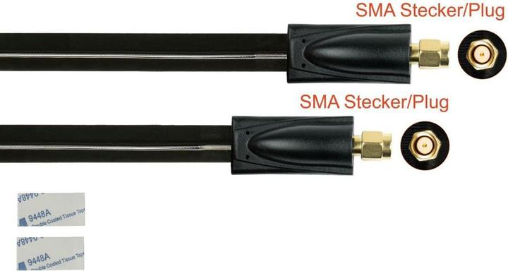 Produktbild Kabelmeister Koaxial HF Fensterdurchführung, SMA Stecker an SMA Stecker, schwarz, 0,2m (Fensterdurchführung)