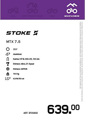 Actual product image Stoke MTX 7.5 27.5 men mountain bike 2021