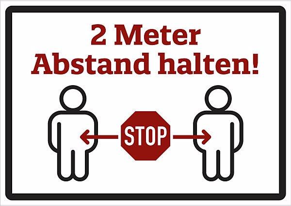 Produktbild Marahrens Hinweisschild - Abstand halten, Kunststoff, weiss, LxH 420x297 mm