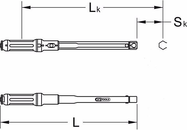 Actual product image KS Tools ERGOTORQUE®precision Insert Torque Wrench, 14x18 mm, 20-100 Nm (20 Nm, 100 Nm)