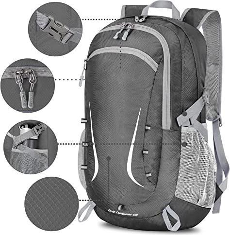 Produktbild Only-Bags.Store Faltbarer Rucksack, grosse leichte Rucksäcke Wasserdichter Wanderrucksack (40 l)