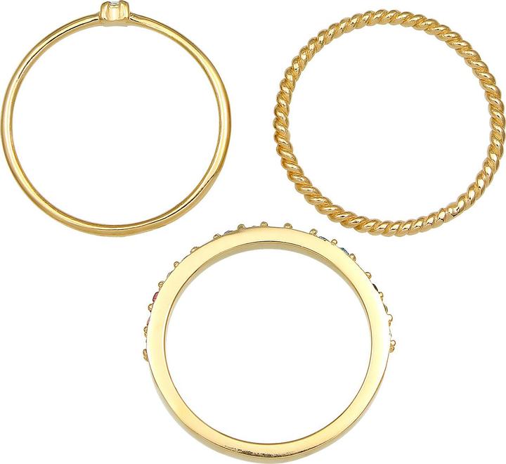 Produktbild Elli Kristall Ring, Multi-Color, Ring Set (66, 925 Silber)