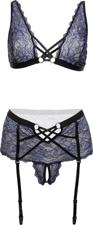 Actual product image Christine Le Duc BHSet mit offenem Schritt Queenie Schwarz/Lila (M)