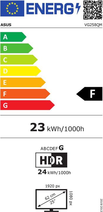 Energie-Label ASUS TUF VG258QM (1920 x 1080 Pixel, 25")