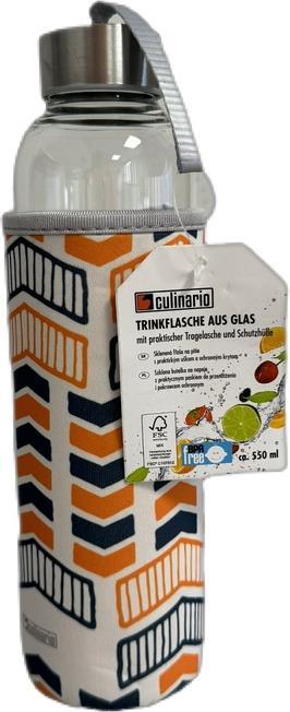 Produktbild Culinario Mortale Trinkflasche aus Glas mit Hülle (0.55 l)