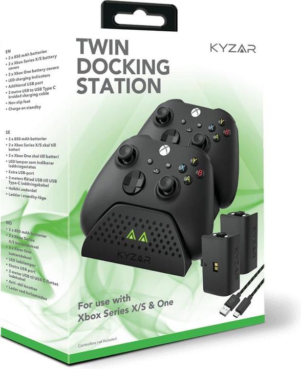 Vision Kyzar Twin Docking Station for Xbox Series X/S - Tilbehør til spillekonsol - Microsoft Xbox One (Xbox Series X, Xbox One S, Xbox Series S)