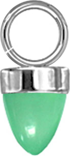 Star Piercing Anhänger silber ein Kegel Glas grün (Glas, ohne Messing, Chirurgenstahl 316L)