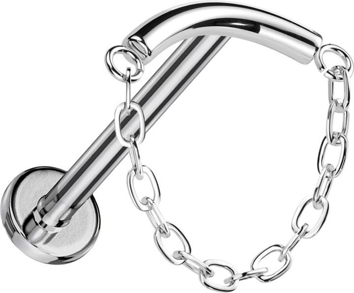 Star Piercing Micro Threadless Labret silber stange silber Anhänger Kette (ohne Messing, Titan G23)