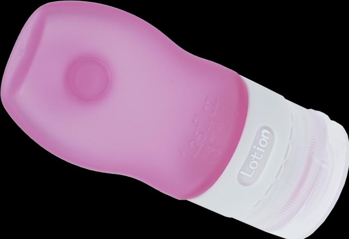Silikon Flasche für 37 ml Inhalt, pink, mit Saugnapf