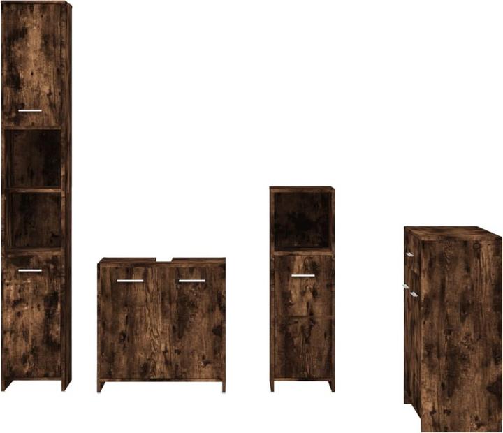 Immagine prodotto VidaXL Badmöbel Set Badezimmermöbel Badezimmerschrank 4 tlg. Räuchereiche