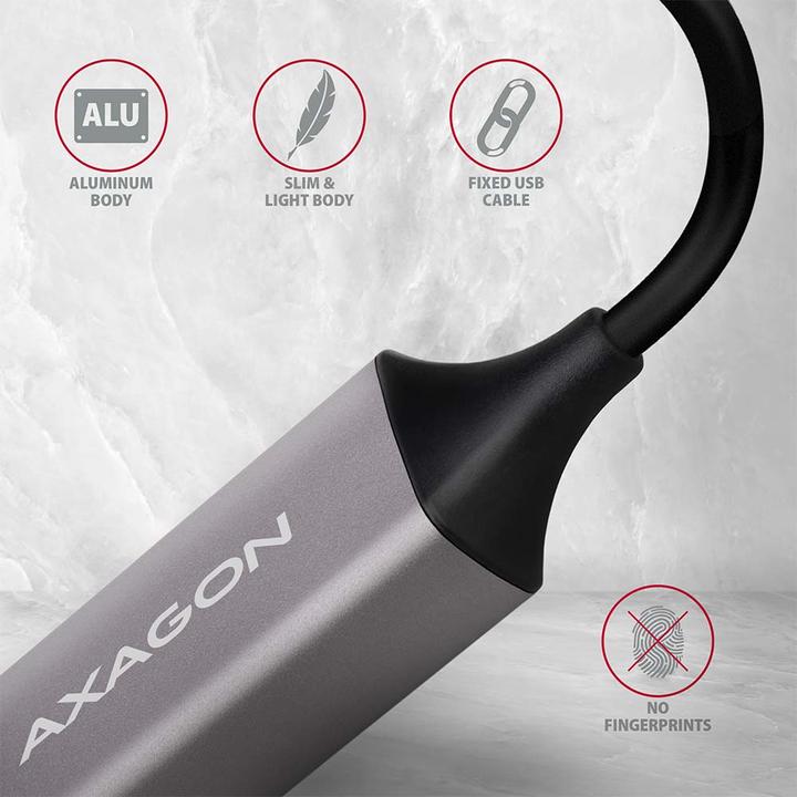 Produktbild Axagon ADE-TRC Gigabit Ethernet 10/100/1000 Adapter - USB 3.1 Typ C, Titangrau (USB 3.1, RJ45 (1x))