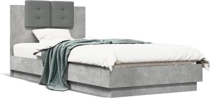 Image du produit VidaXL Cadre de lit avec tête de lit gris béton (90 x 200 cm)