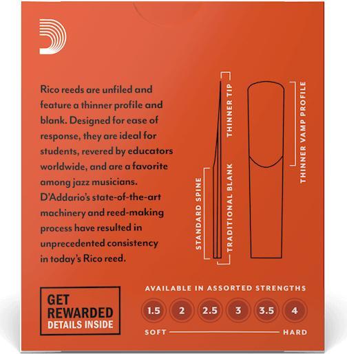 Produktbild D'Addario Orange Bb Clarinet #2 (10 x, Saxophon, Klarinette, 0.79")