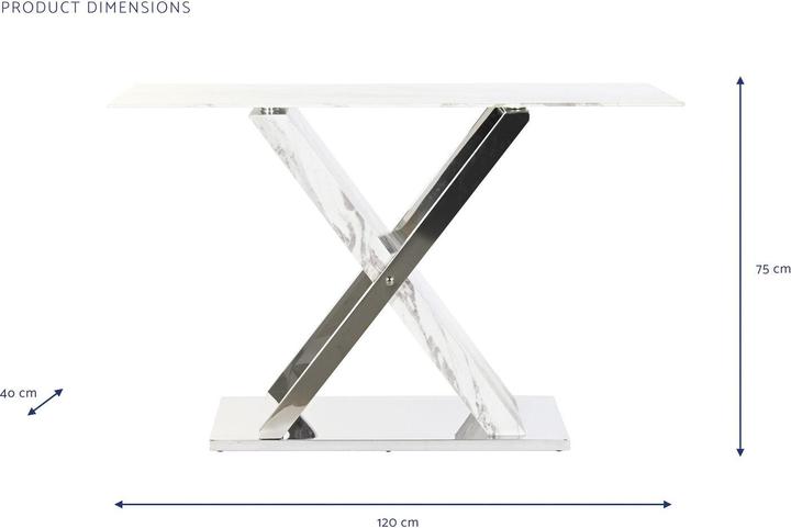 Produktbild DKD Home Decor Console White Grey Silver Crystal Steel 120 x 40 x 75 cm (120 x 40 x 75 cm)