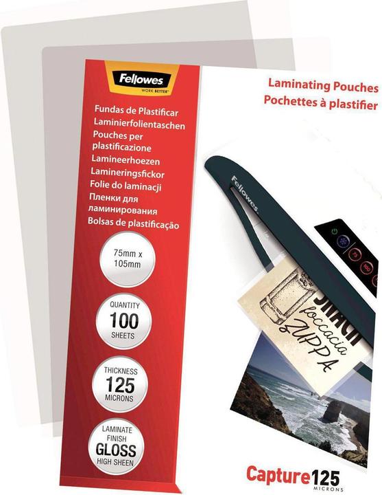 Actual product image Fellowes Capture 125, 75x105mm (ID card format, 100 Piece, 125 µm)