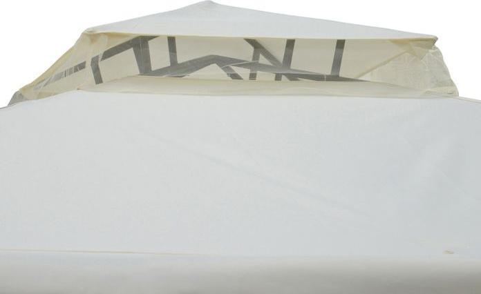 Produktbild Swisshandel24 Gartenpavillon mit 4x Seitenwand wetterfest Metall + Polyester Cremeweiss 3 x 3 x 2,6 m (294 cm, 294 cm)