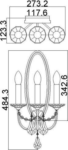 Produktbild Elstead Lighting Valentina Wandleuchte E14 3-fach Oxidierte Bronze (E14)