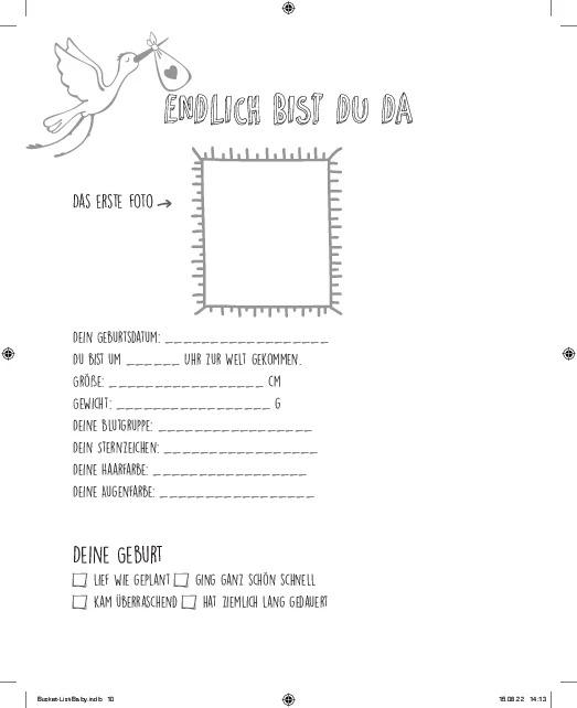 Produktbild Die Baby Bucket List (Deutsch, Stephanie Fischer, 2022)