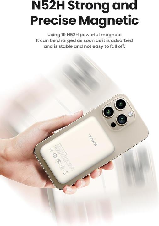 Actual product image Ugreen Mini Powerbank Wireless with MagSafe (10000 mAh, 20 W, 37 Wh)