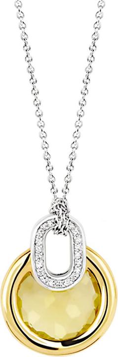 Ti Sento Milano Collier mit gelben Kristall bicolor 3887TY/42 (925 Sterling Silber, 48 cm)
