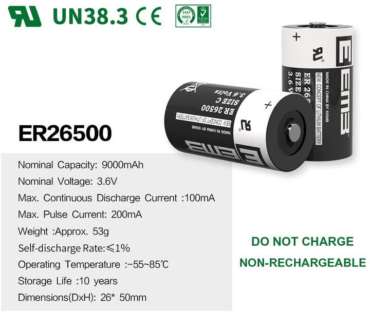 Actual product image Eemb ER26500 (10 pcs., C, 9000 mAh)