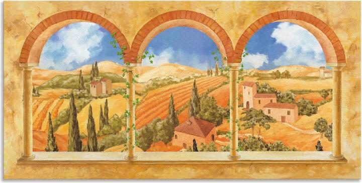Artland Three archways with a view of Tuscany S7WW (100 x 50 cm)
