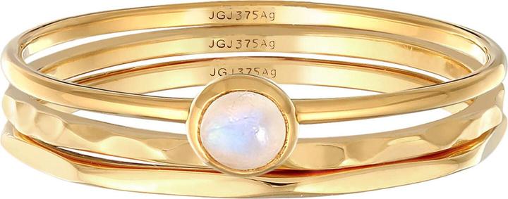 Image du produit Elli PREMIUM Bague Solitaire Pierre de Lune Set de 3 bagues 375 Or jaune (58, 375/9 K)