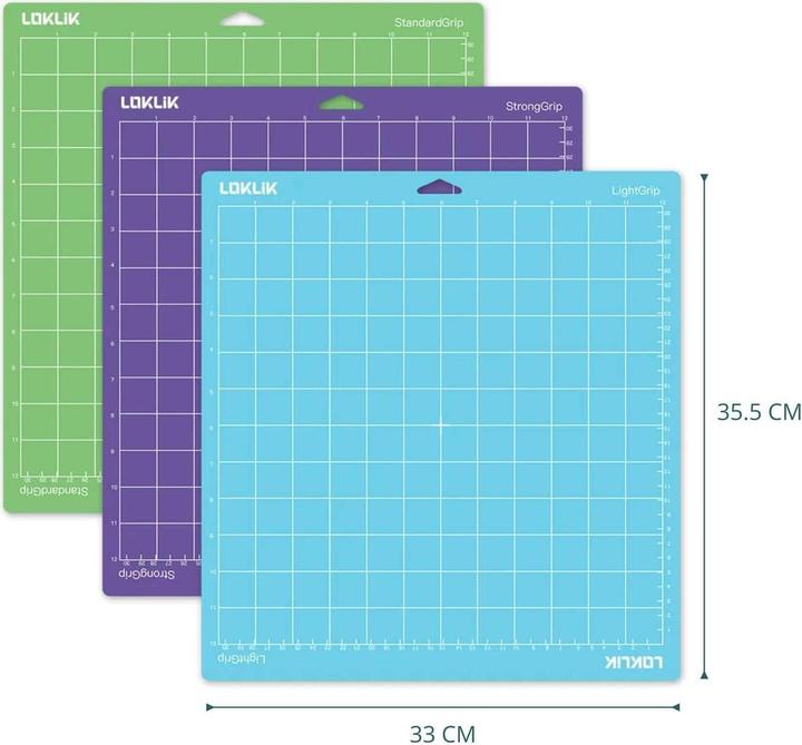 Loklik Cutting Mat Fabric Grip - Pack de 3 - bundle (vert,violet,bleu)