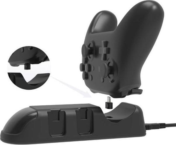Image du produit Dobe Station de charge pour deux Joy-Con et une Pro Controller (Switch)