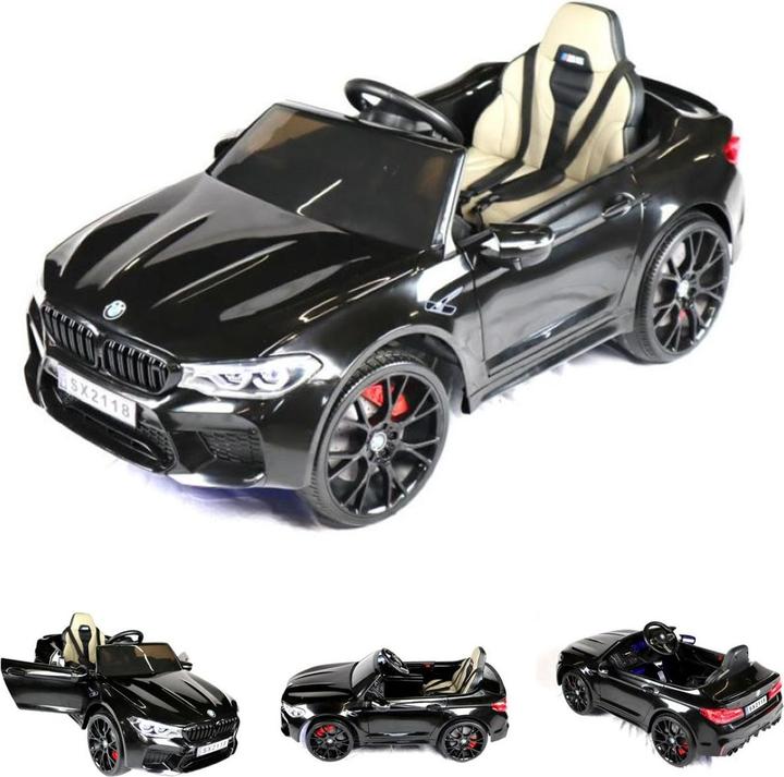 Immagine prodotto Es-toys Veicolo elettrico per bambini "BMW M5" - Licenza - Batteria 12V7A, 2 motori MP3, sedile in pelle + (12 V)
