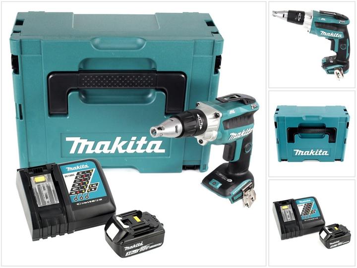 Produktbild Makita DFS 250 RF1J Akku Trockenbauschrauber 18 V Brushless + 1x Akku 3,0 Ah + Ladegerät + Makpac (Akkubetrieb)