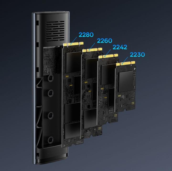 Actual product image Baseus FlyJoy Series SSD Enclosure (M.2 NVMe) Space Grey (M.2 2230)