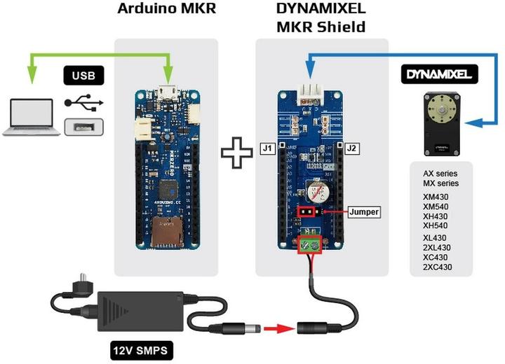 Image du produit Robotis Contrôleur de servomoteur DYNAMIXEL Shield pour Arduino MKR