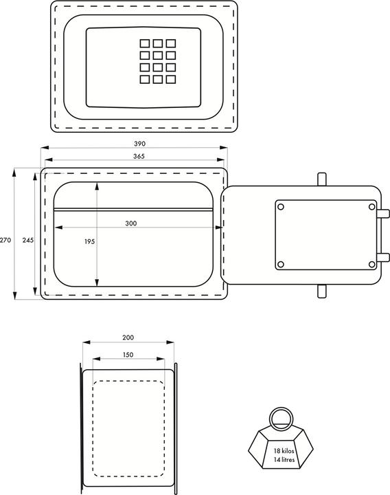 Produktbild Thirard Einmauertresor windsor, elektronisches Code-Schloss, 4 Riegel, 14l (14 l)