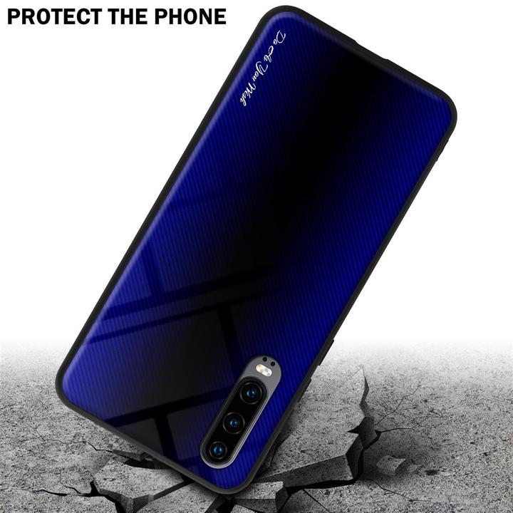 Productafbeelding Cadorabo TPU gestreepte glasplaat (Huawei P30)