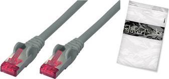 Actual product image S-Conn BASIC-S patch cable, Cat. 6A, S/FTP, gray, 20.0 m RJ45 connector (S/FTP, CAT6a, 20 m)