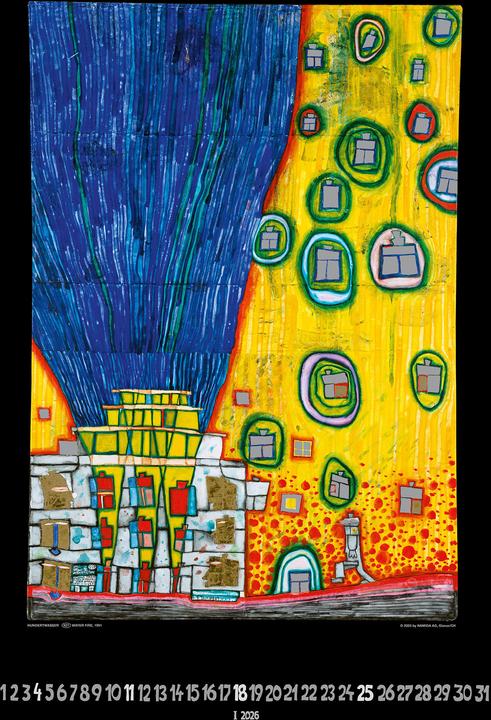 Produktbild Hundertwasser BILDKALENDER ART 49x65 (Harter Einband, Deutsch)