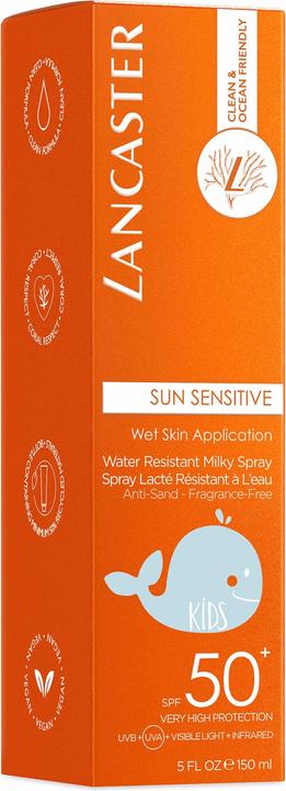 Immagine prodotto Lancaster Clean Sun Sensitive Kids Milky (Spray solare, SPF 50+, 150 ml, 150 g)