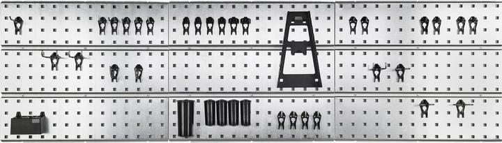 Actual product image Raaco Tool hook set w.perforated plates Tool wall panelx 3 + 44Clips