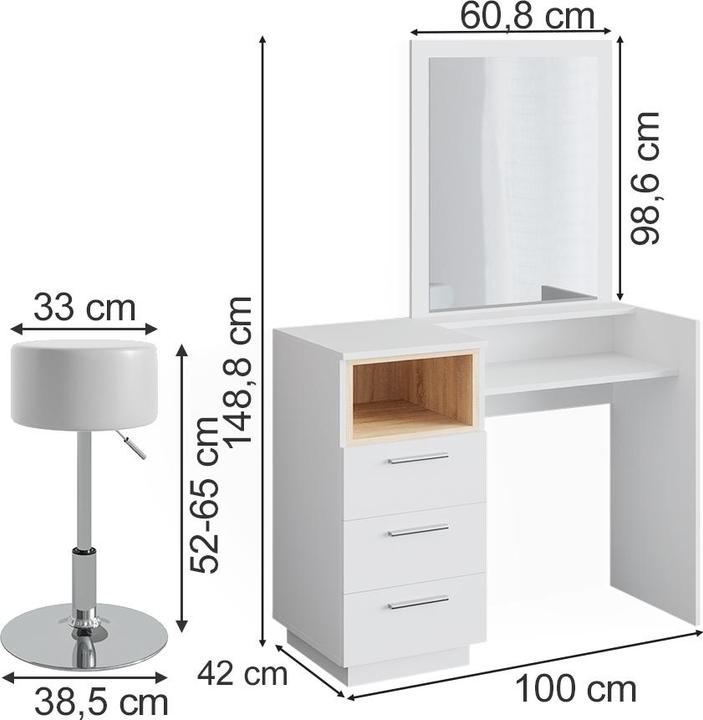 Produktbild Vicco Beatrice mit Hocker (100 x 42 x 149 cm)
