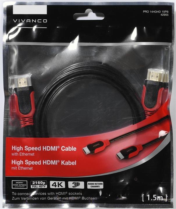 Immagine prodotto Vivanco HDMI (Typ A) — HDMI (Typ A) (1.50 m, HDMI)